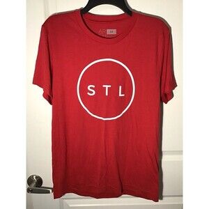 Arch Apparel Red Cotton Knit Short Sleeve Crew Neck Graphic T-Shirt Men M